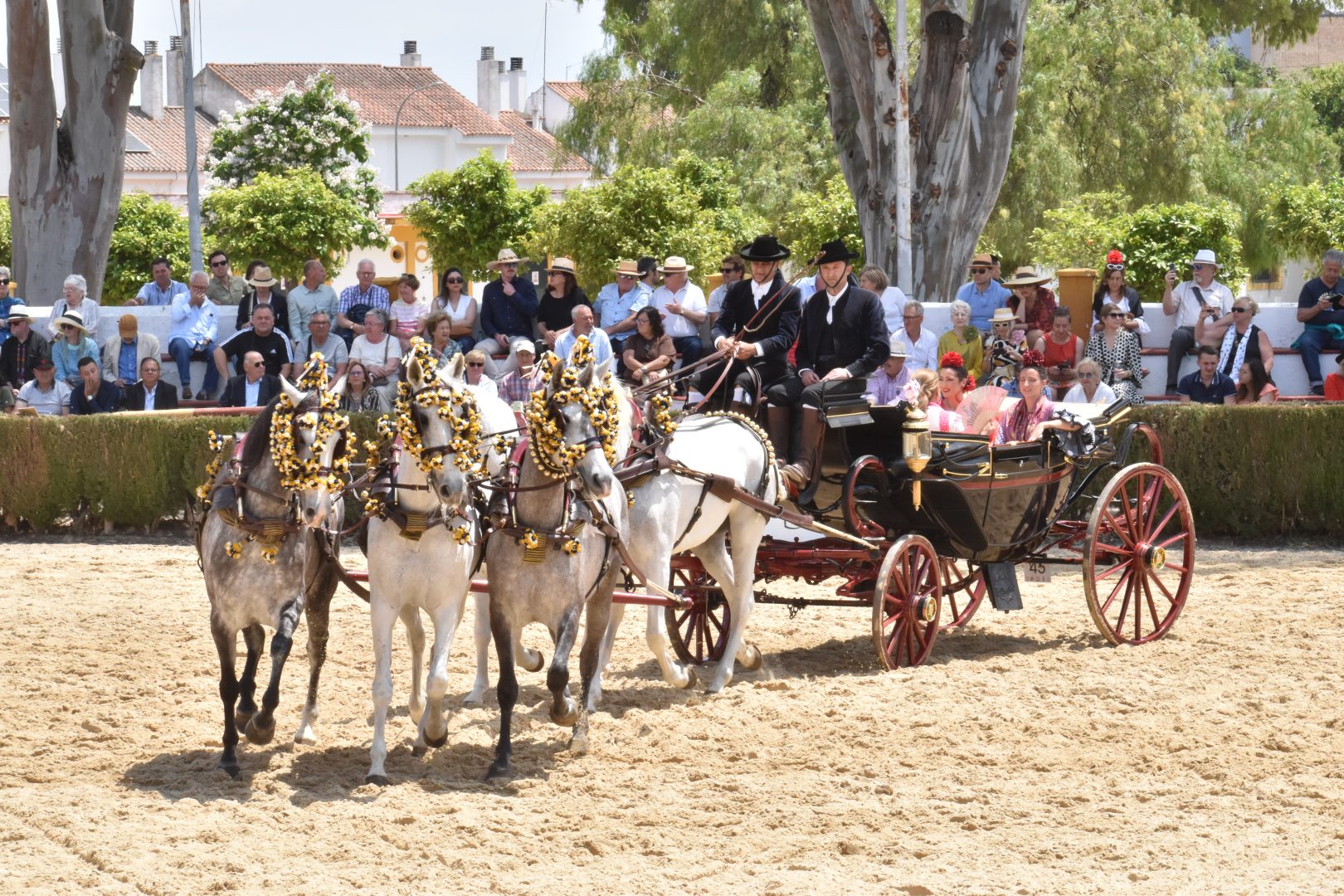 Equipo de enganche durante el LIX Concurso de Enganches