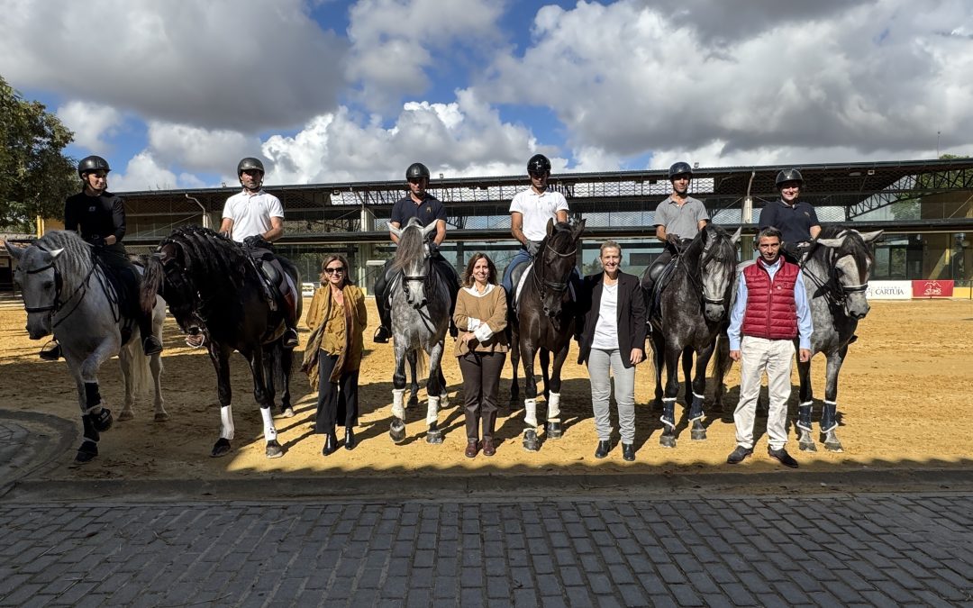 Jinetes de la Yeguada Cartuja con el Ministerio